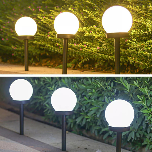 Pack X3 Foco Estaca Led Solar Lamparas Globo Jardín Exterior