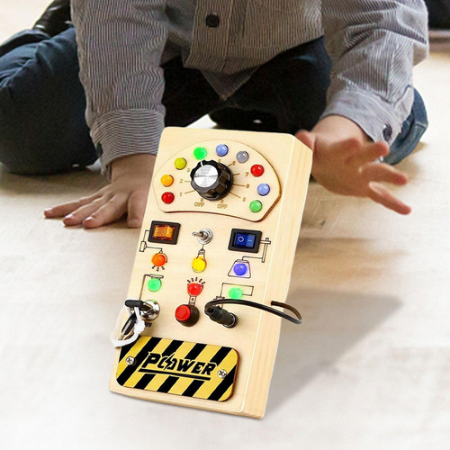 Led Busy Board Tablero Sensorial De Madera Led Para Niños