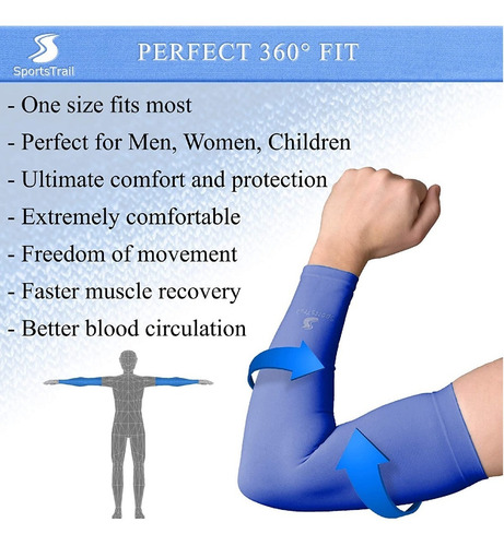 Imagen 3 de 6 de Mangas Para Brazo Enfriadoras Protector Uv Upf 50