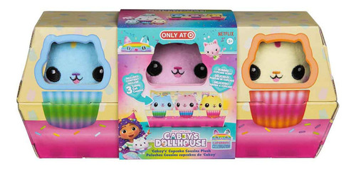 3 Pelúcias Cupcake Cakey Cat (primos) - Gabby's Dollhouse