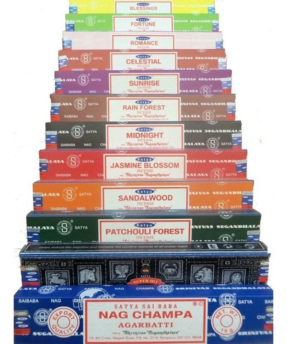 217 - Incenso Nag Champa Satya Mistos 12un + Óleo Nag Champa