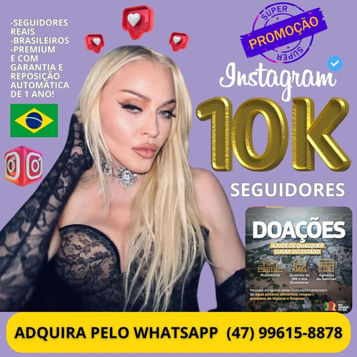Seguidores Para Instagram, Brasileiros Reais Com Reposição.
