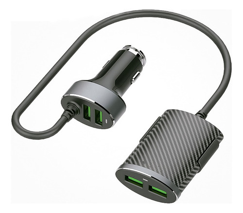 Cargador Usb Auto Con Alargador 4 Puertos 1 Metro Ea27