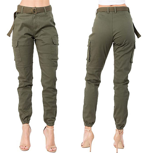 Pantalones Tipo Jogger Cargo De Cintura Alta R Para Mujer, D