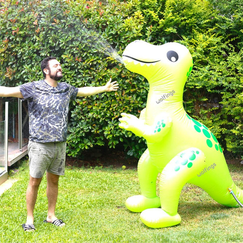 Imagen 6 de 10 de Dinosaurio Inflable Duchador Juguete Juego Agua Verano
