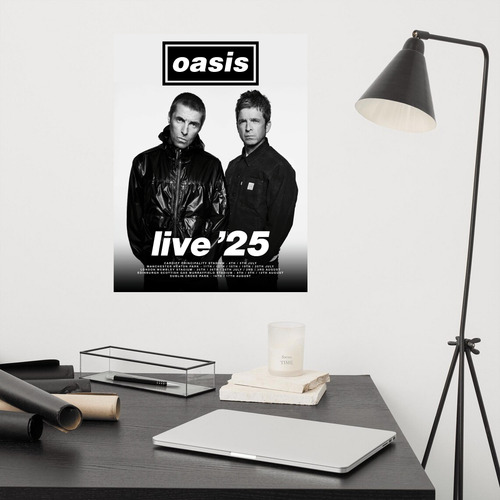 Poster Oasis Banda Live 25 Noel Liam Gira Y River Argentina Negro