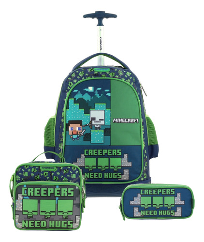 Mochila Minecraft En Kit Chenson Con Ruedas Para Primaria 