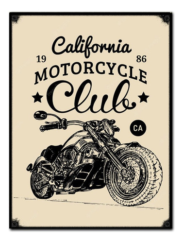 #1148 - Cuadro Vintage 30 X 40 - Moto California No Chapa