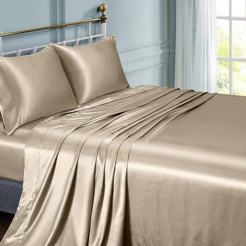 Conjunto De Cama Doble Matrimonial Juego De Seda De 4piezas