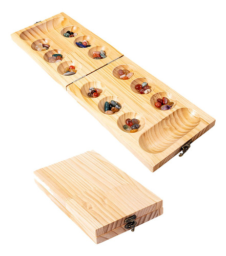 Juego De Mesa Mancala De Madera Con 50 Cuentas, Juego De