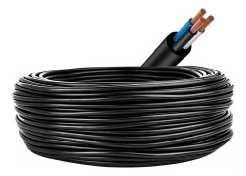 Cabo Pp 3 Vias 4mm Rolo De 80 Metros Poço Artesiano Extensão Cobertura Preto