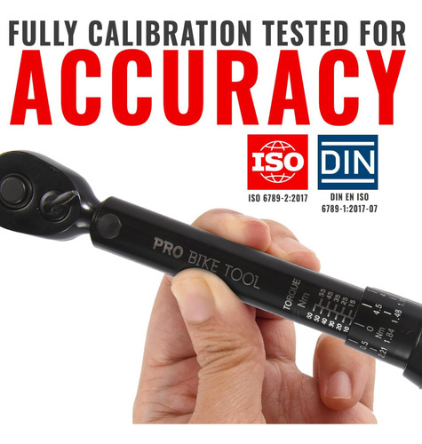 Llave Dinamométrica Pro Bike Tool 3/8 Negra Mate 10 A 60 Nm