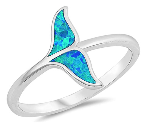 Choose Your Color Sterling Silver Whale Tail Ring