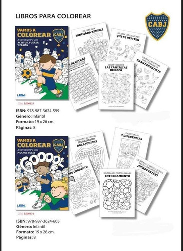 Libros Para Colorear Con Actividades De Boca Juniors