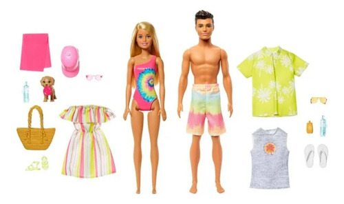 Set De Juego Barbie Vamos A Playa Con Ken Drop 002 Color Rosa