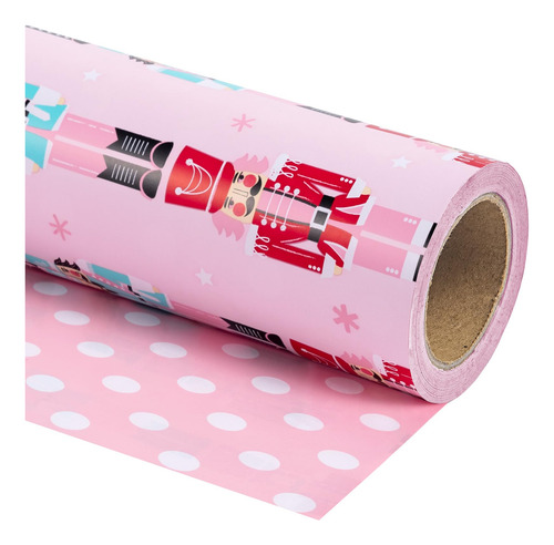Papel De Regalo Reversible Navidad Mini Rollo 43 Cm X 10 M