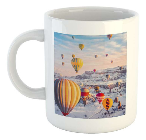 Taza Ceramica Capadocia Globos Aerostaticos Nieve Viaja