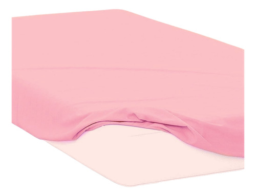 Sabana De Cajon Ajustable De Microfibra Diferentes Tamaños Rosa Matrimonial Liso