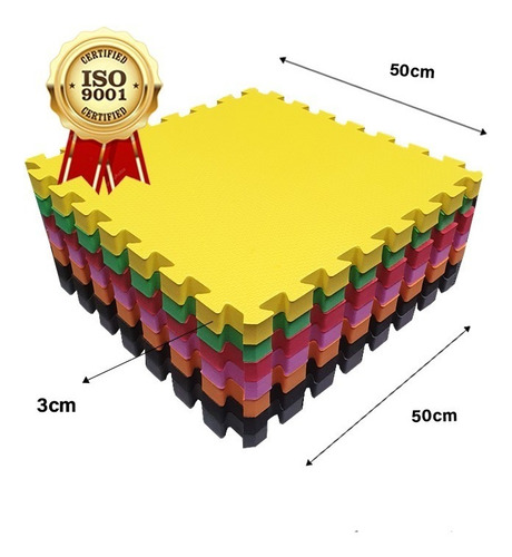Kit 8 Tapete Tatame Eva 50x50x3cm 30mm