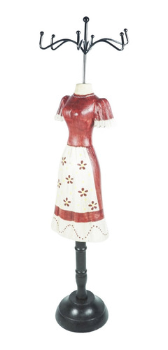 Manequim Expositor Busto Jóias Bijuterias Vermelho E Branco