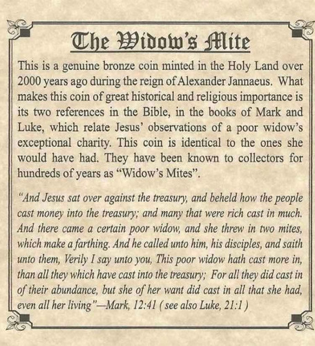 Antiquísima Moneda Widow Mite En Tiempos De La Biblia (Usado)