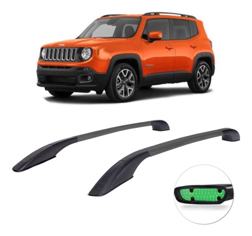 Rack De Teto Longarina Preta Jeep Renegade