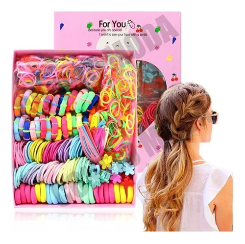 780pcs Mini Ligas Para Cabello Elásticas Dama Accesorios