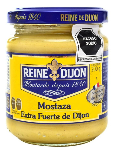 Nuevo 2 Pza Mostaza Reine De Dijon Extra Fuerte 200 G