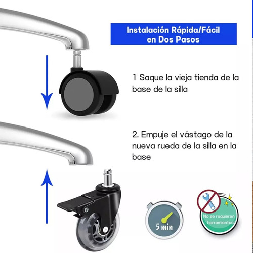 Juego De Ruedas Para Mesa Y Silla Con Freno 5 Pcs Universale