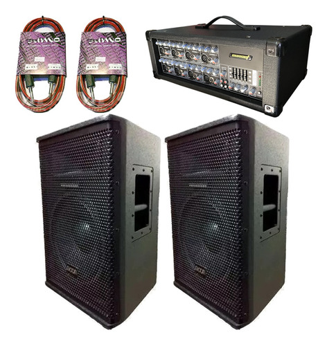 Combo Sonido Consola Potenciada Cajas 12 Potencia 150w