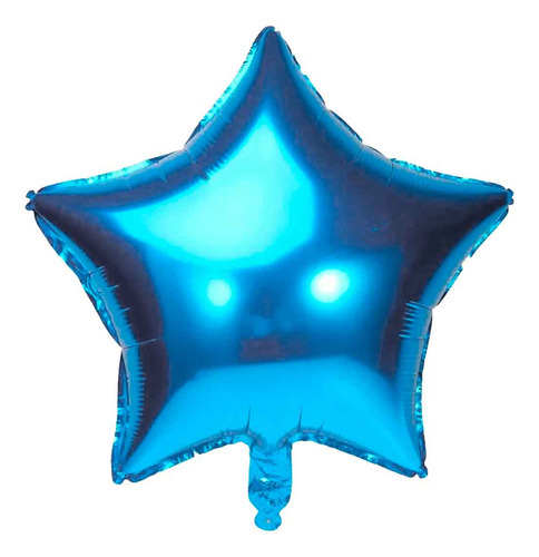 Balão 20 Polegadas Estrela Metalizada Mundo Bizarro 1und Cor Azul-claro