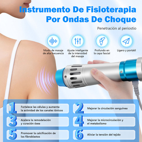 Aparato Portátil Fisioterapia Ondas Choque Alivio Del Dolor
