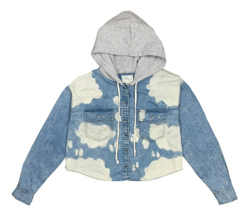 Buzo American Eagle Bleach Dye Jean Jacket Hooded Importado