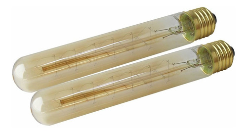 2 Pack Foco Vintage Tubular Salchicha 35w Luz Calida