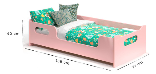 Mini Cama Infantil Para Quarto Com Grade Lateral E Colchão