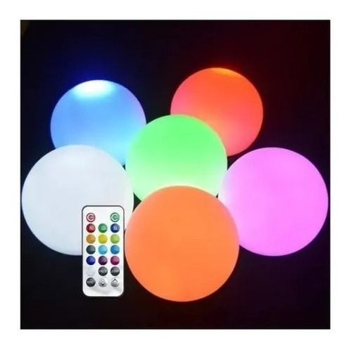 4 Lámparas Flotantes Led 16 Colores Luz Piscina Esfera Lujo
