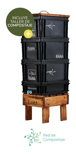Imagen 1 de 5 de Compostera Rama Somos Doméstica 60 L Canilla - Redcompostaje