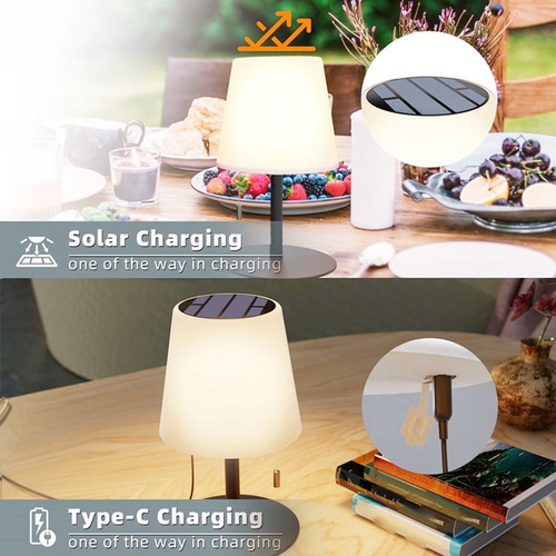 Lâmpada De Carregamento Solar Candeeiro De Mesa Impermeável