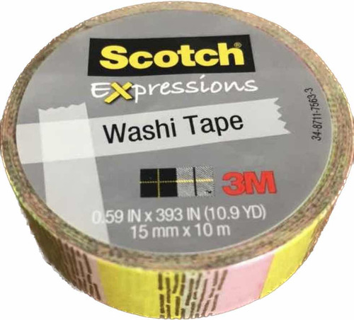 Cinta Scotch Washi Tape Expressions  - Colores  - 10 Metros