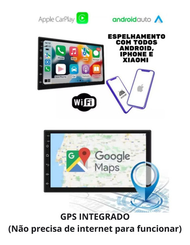 Multimídia Android Polo 05 06 07 08 09 Carplay Mold E Sensor