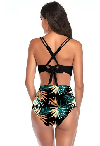 Dama Traje Baño Baño Sin Mangas Bikini Una Pieza
