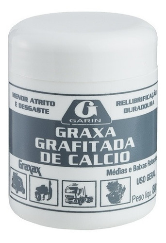 Graxa Grafitada De Cálcio Cinza Profissional Garin 80g