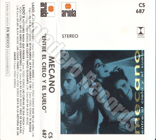 Mecano Entre El Cielo Y El Suelo  Cassette 1986