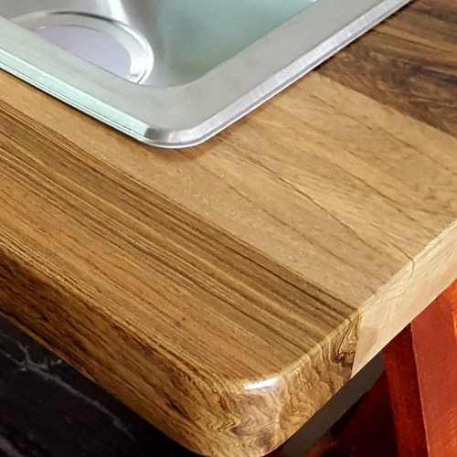 Imagen 5 de 6 de Mesada Madera Cocina Laqueada Guayubira 60 Cm X 140 Cm