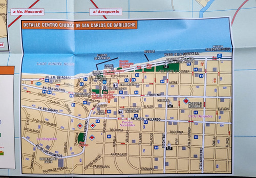 Mapa Ciudad De Bariloche Calles Av Plazas Ref. Turísticas