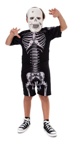 Fantasia Esqueleto Caveira Infantil Halloween Dia Das Bruxas
