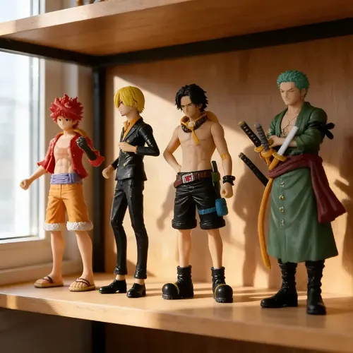 Kit 4 Bonecos One Piece Luffy Ace Luffy Sanji Zoro E Acessór