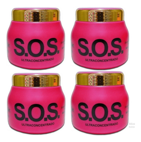 Combo 4 Máscara Creme Sos Tratamento Capilar 300g Life Hair