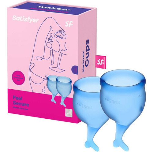 Copa Menstrual Satisfyer Feel Secure Azul 15-20ml Color Verde