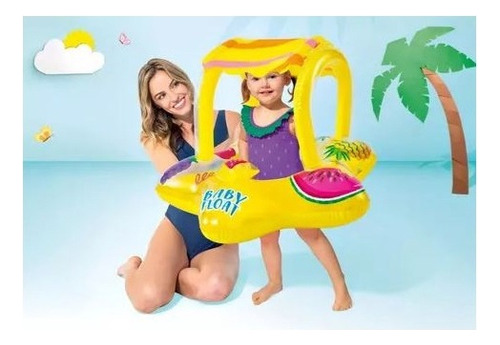 Boia Inflável Intex Para Bebê Fralda Com Cobertura Frutas